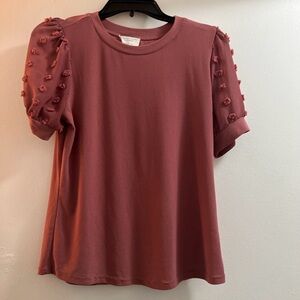 & Other Stories Mauve Puff Sleeve Tee